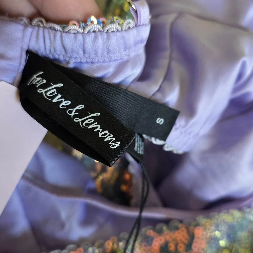 For Love & Lemons Iridescent Sequin Bodysuit in Lavender - Picture 4 of 8